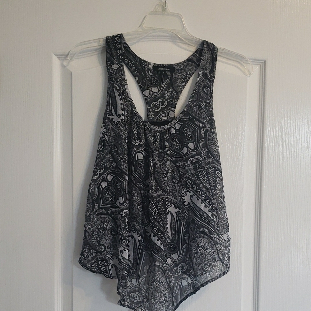 Black and White Paisley Women's Top